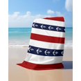 thumbnail image 4 of Nautical Anchor Beach Towels Oversized Super Absorbent, Red Navy Blue White Stripe Geometric Lightweight Bath Towel Quick Dry Sets For Bathroom/Pool/Rv Camping/Beach Play/Gym Room/Picnic 30"x60", 4 of 8