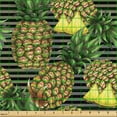 thumbnail image 2 of Ambesonne Pineapple Fabric by the Yard Upholstery, Tropical Fruit Summer Art, 3 Yards, Mustard Olive Green and Dusk, 2 of 5