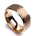 thumbnail image 2 of Wedding Rings For Men. 8mm Rose Gold Matte Tungsten Wedding Band. Warranty, 2 of 3