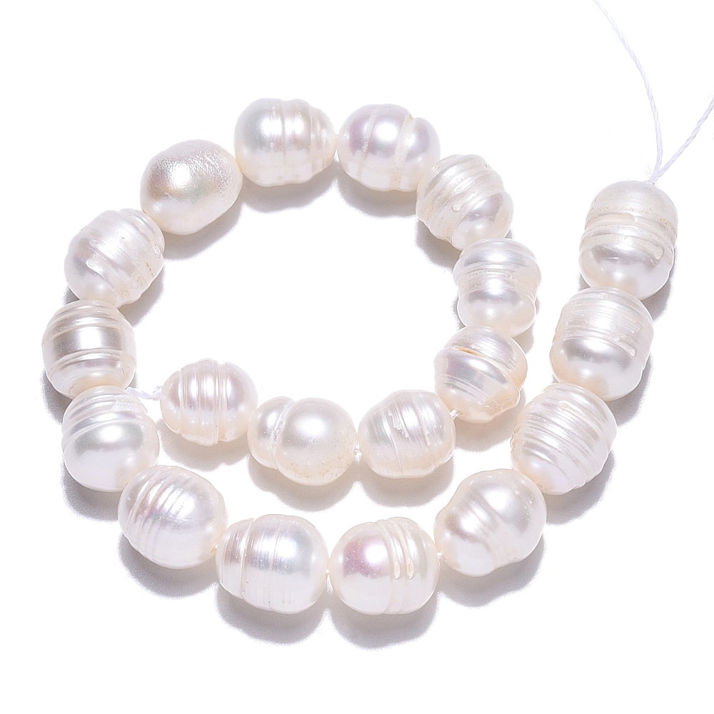 Natural Cultured Freshwater Pearl Beads Strands Baroque Keshi Pearl Rice Beads Seashell Color 8~11x8.5~9mm Hole: 0.7~0.8mm 19pcs/strand
