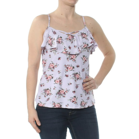 ULTRA FLIRT $34 Womens New 1094 Purple Floral Cold Shoulder Top S Juniors B B