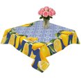thumbnail image 2 of Blue Yellow Lemon Table Cloth Waterproof Tablecloths, Summer Country Fruits Italian Style Tablecloth Dining Table Cover for Kitchen Party Tabletop Outdoor, Square Tablecloth 60x60 Inch, 2 of 9
