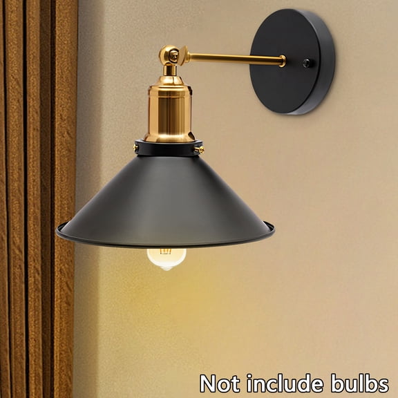 Vintage Industrial Wall Sconce 1 Light Metal Wall Lamp Fixture with Plug In Cord