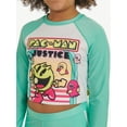 thumbnail image 3 of Justice Girls Long Sleeve Rashguard with Boy Short Bikini Bottom Two-Piece Swim , Sizes 5-18, 3 of 5