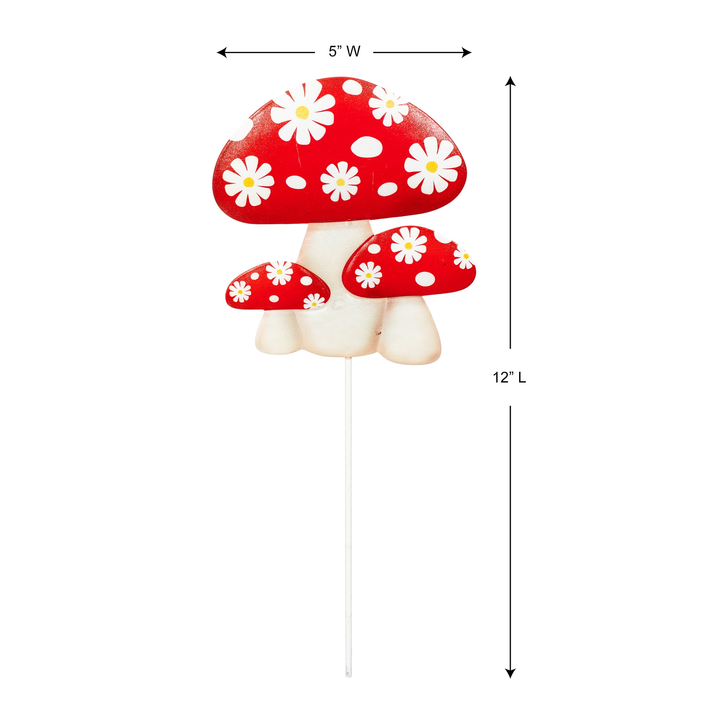 Mainstay 5" x 12" Metal Painted Mushroom Plant Stake