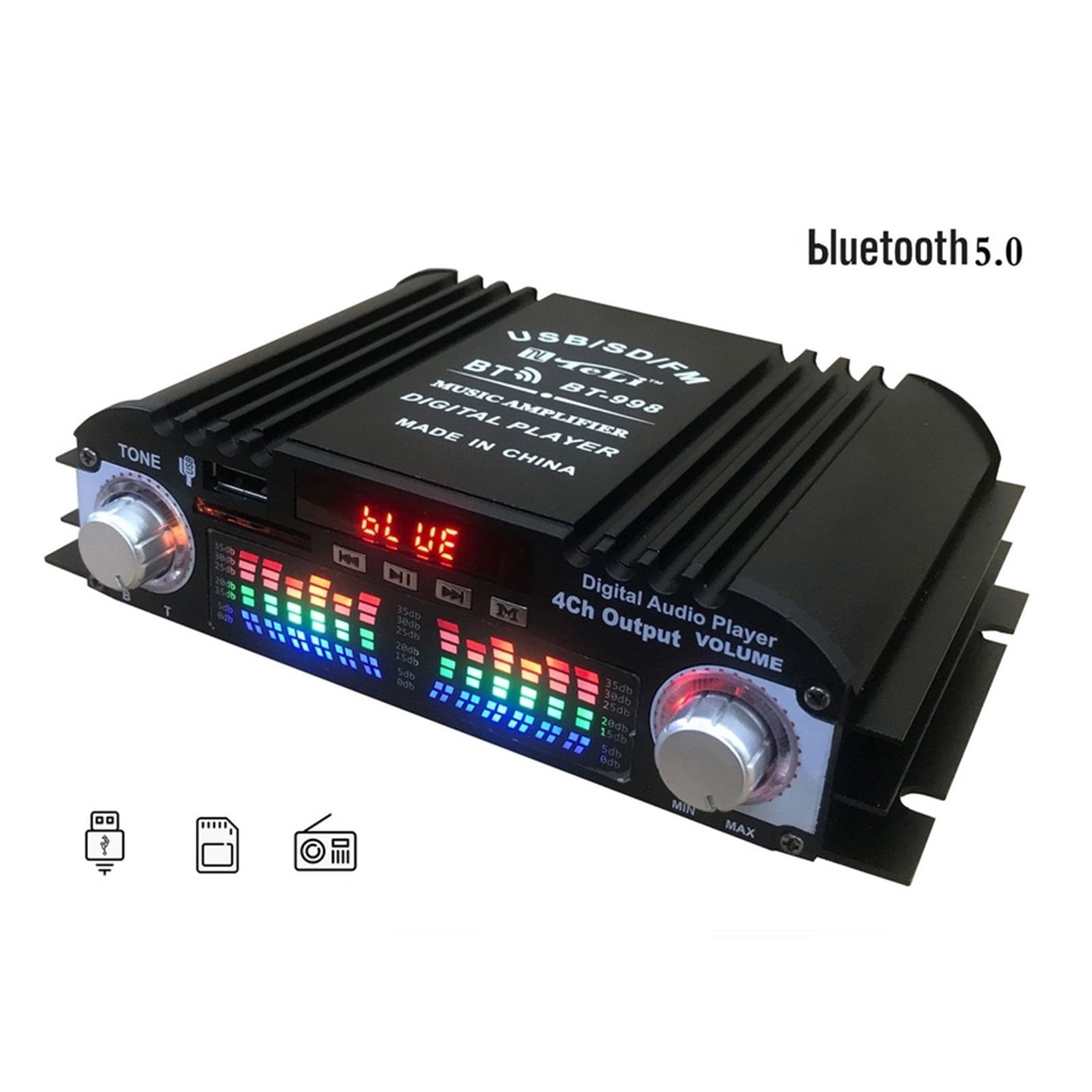 12V 4 Channel Car Amplifier Subwoofer Amplifier Stereo Box 4 Voice Channel Player Amplificador ,Super Compatibility