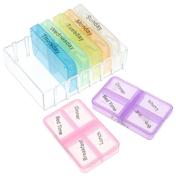 XIBUFE 2026 New Large Weekly Pill Organizer-Removable Compartment Pill Case 7 Day Organizer 2 Times A Day-Am Pm 14 Slots Medicine Storage Container Travel Case Holder