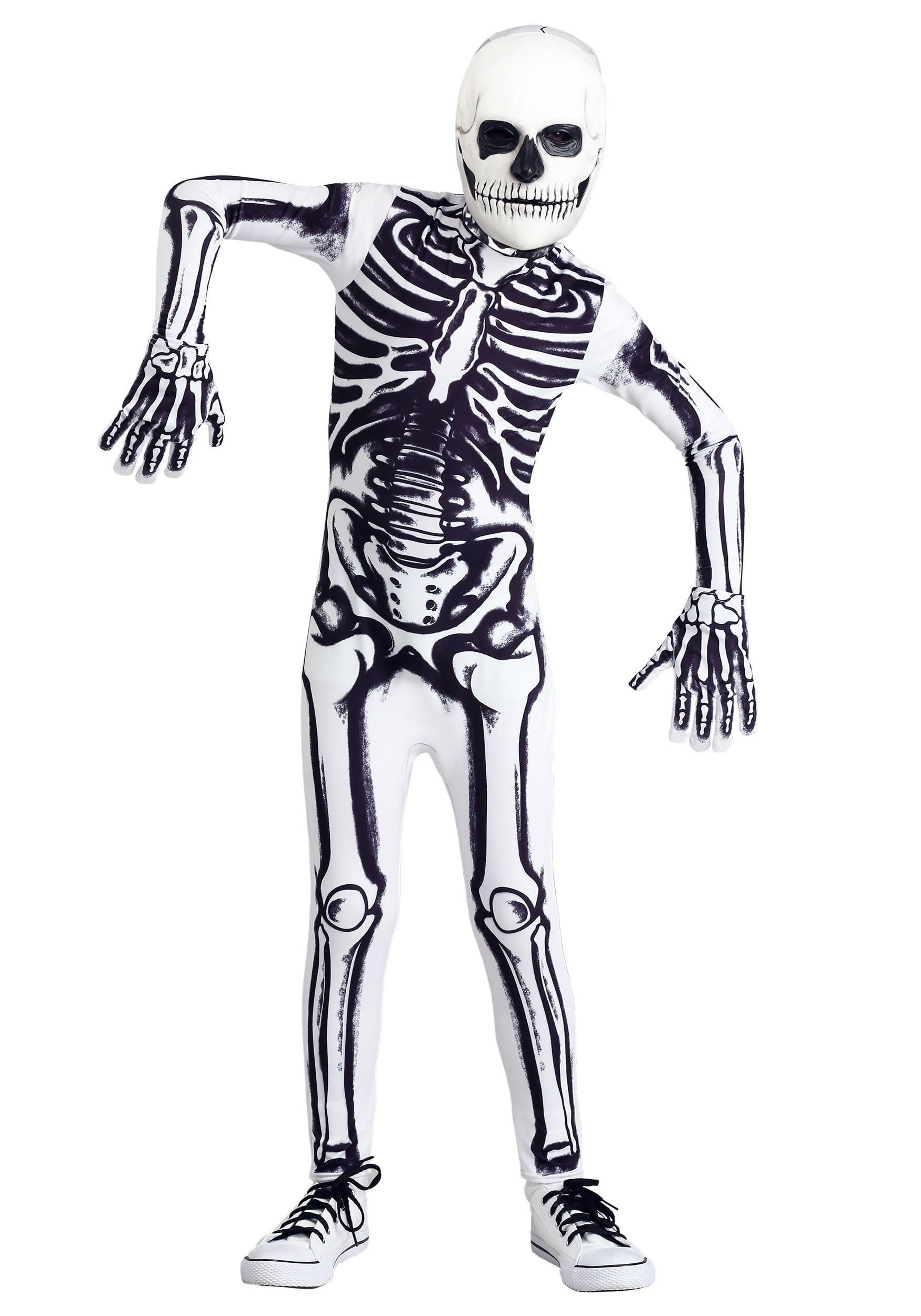 White Skeleton Kids Costume