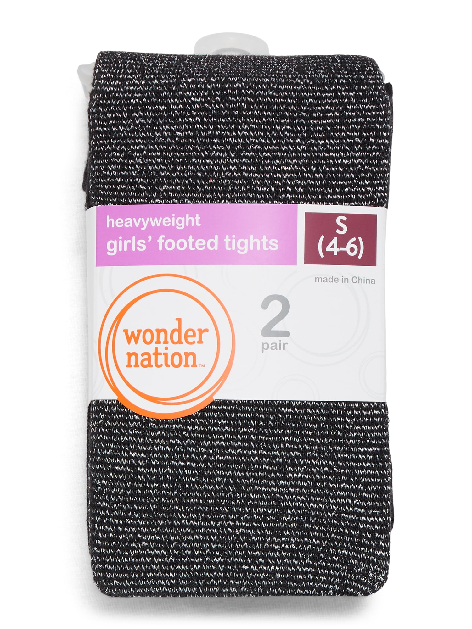 Wonder Nation Girls Lurex Tights, 2-Pack, Sizes S-L