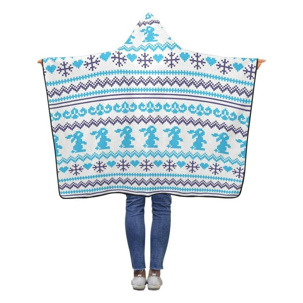 ASHLEIGH Winter Christmas Wearable Hooded Blanket 40x50 inches Toddler