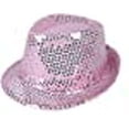 thumbnail image 2 of Western Fashion Sequin Fedora Hat (Pink), 2 of 2