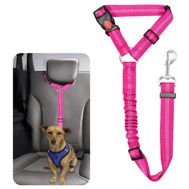 Cinturones de seguridad para mascotas, perros, gatos, reposacabezas de coche, cables de seguridad ajustables, arnés de cinturón de seguridad para vehículos TUNC Sencillez