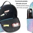 thumbnail image 5 of Lsque Fantasy Gradient Pattern Backpack – School Travel Canvas Daypack with Ergonomic Padded Straps, Multiple Compartments & Leather Handle, 5 of 5