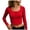 Red, variant on Women Sexy See Through Crop Top Sheer Low Cut Cap Short Sleeve Y2K Baby Tee Slim Fit Button Front Summer T Shirt (White, S)