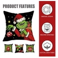 thumbnail image 3 of Set de 4 Fundas de Cojín 45x45 cm Navideñas del Grinch, Tela Suave y Lavable, Decoración Festiva para Sofá, 3 of 7