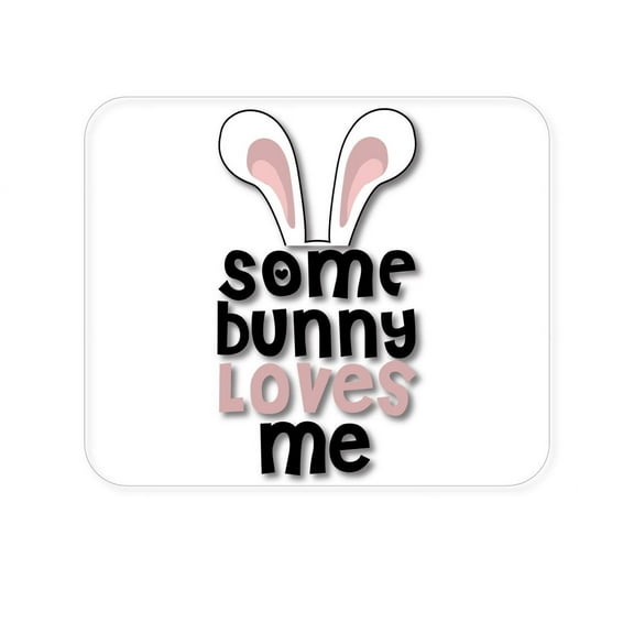 DistinctInk Mouse Pad - 1/4" Foam Rubber - Some Bunny Loves Me - Rabbit
