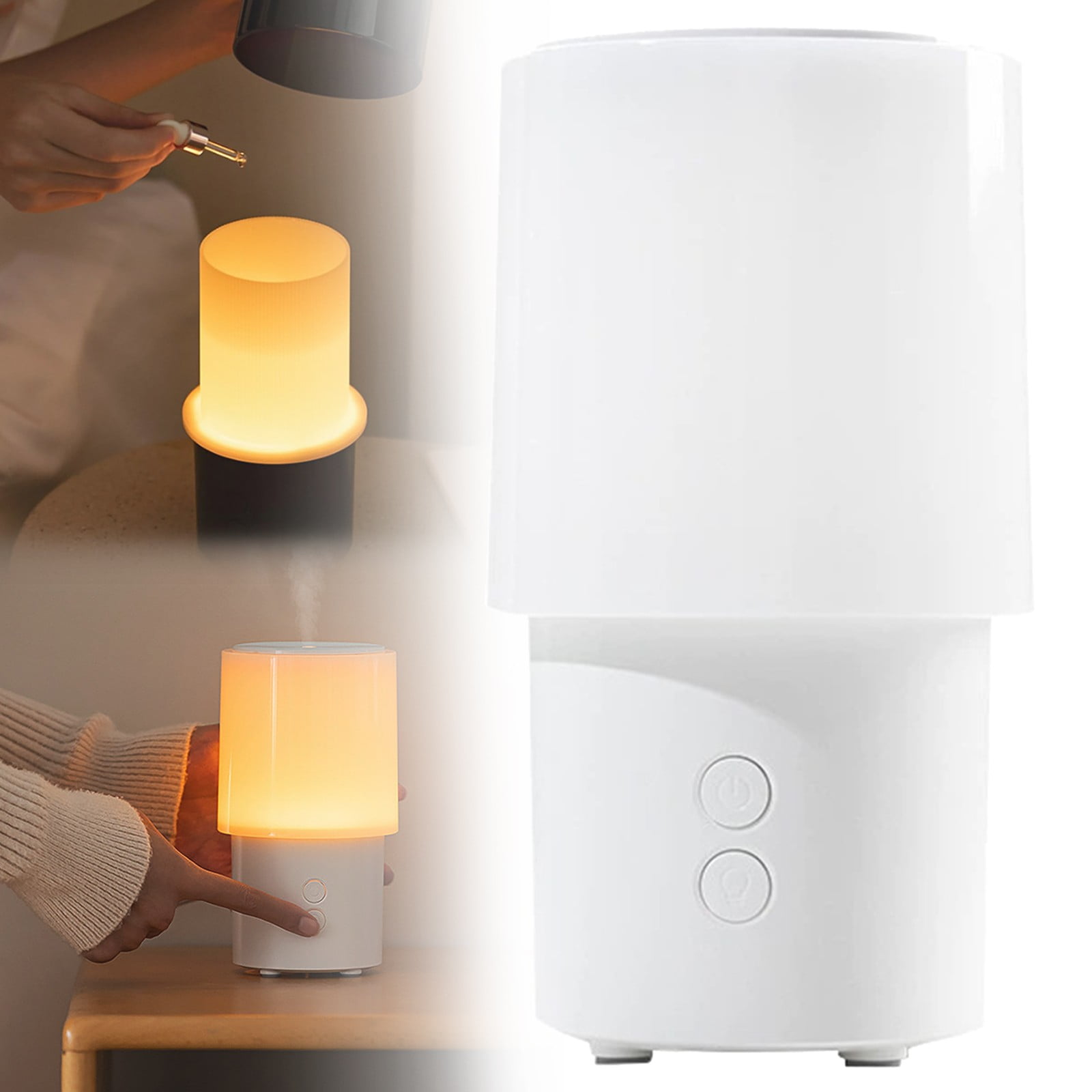 Gnwei Essential Oil Diffuser - 140ML Small Aromatherapy Diffusers with 3 Modes Sunset Lamp and Auto Off Protection, USB Powered Mini Cool Mist Humidifier for Home Bedroom Office Car