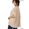 thumbnail image 3 of Zenana Women & Plus V Neck Woven Airflow Dolman Short Sleeve Blouse Top with Front Pocket, 3 of 4