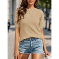 thumbnail image 2 of Weardear Womens Summer Short Sleeve Knit Tops Puff Solid Color Pullover Sweater Casual Crew Neck Blouses Tops, 2 of 5