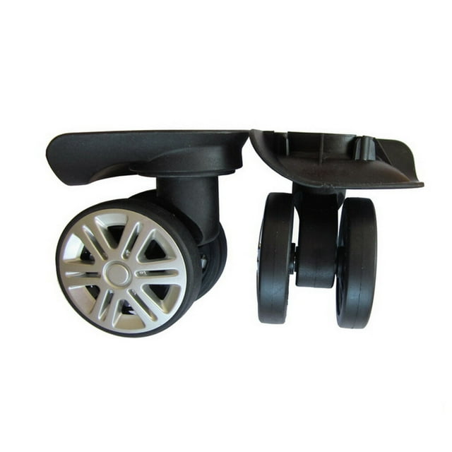 Xingzhi 2 Pieces Suitcase Wheels Replacement Luggage Case Caster Organizer Roller Low-noise Removable Repair Accessory Black Dual Rows