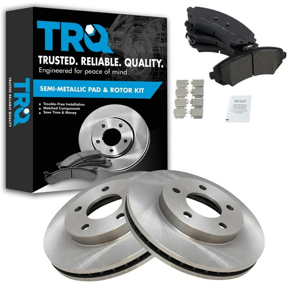 TRQ Front Brake Pad & Rotor Kit Brake Pads Brake Rotor Semi-Metallic Fits Select 2002-2007 Buick Rendezvous 2001-2005 Pontiac Aztek