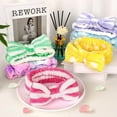 thumbnail image 6 of 6 Pack Spa Headband for Women Skincare Makeup Headband Soft Coral Fleece Bow Hairband Party Favors Goody Bag Stuffers Christmas Stocking Stuffers for Woman Adult Teen Spa Gifts For Women Gifts Basket, 6 of 7