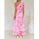thumbnail image 4 of Vestido largo ZESICA 2025 Boho Floral Rosa XL para mujer, 4 of 9