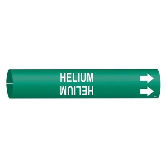 Brady Pipe Marker,Helium,Green,3/4 to 1-3/8 In 4074-A