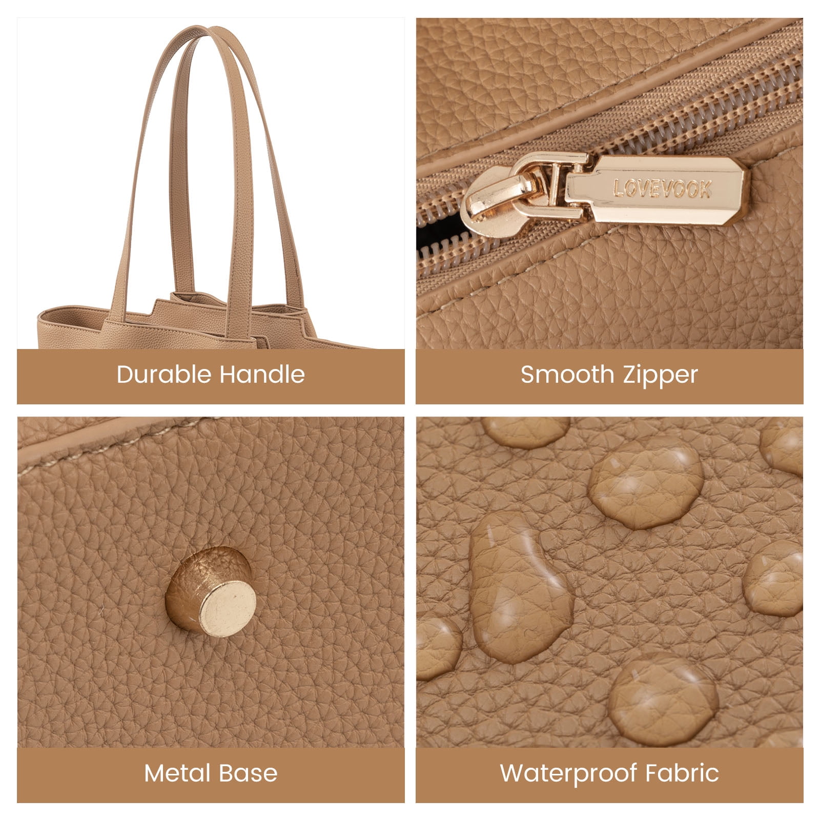 Lovevook Handbag Purses for Women,Large Work Tote Bag Briefcase Shoulder Bag for Women Fit 15.6 Inch Laptop with Clutch Bag
