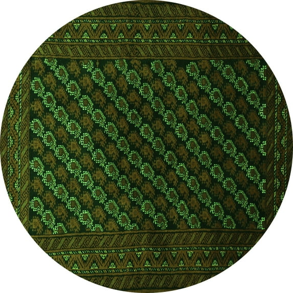 Ahgly Company Indoor Round Persian Green Traditional Area Rugs, 4' Round