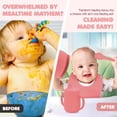 thumbnail image 4 of Sili Monster Baby Silicone Feeding Set with Sippy Cup Suction Plate Bowl Utensils Cup (Petal Pink), 4 of 7