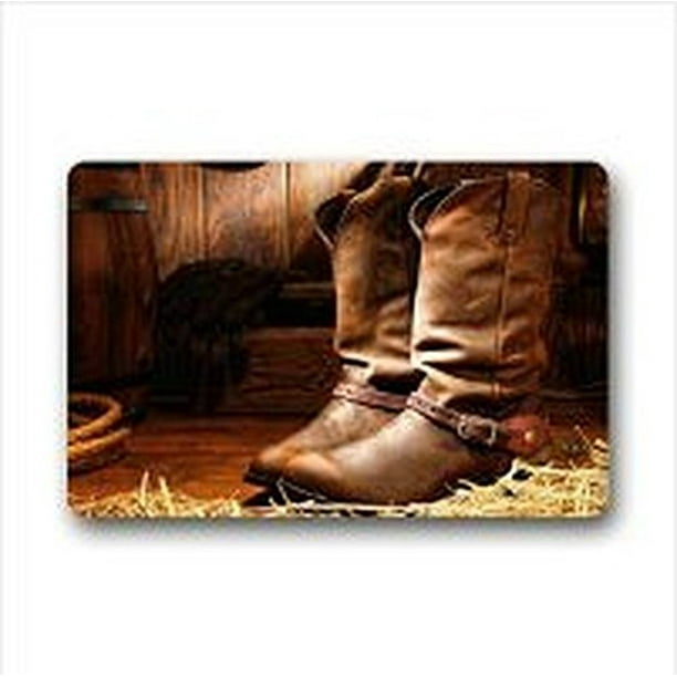 WinHome Classic Cowboy Boots Doormat Floor Mats Rugs Outdoors/Indoor
