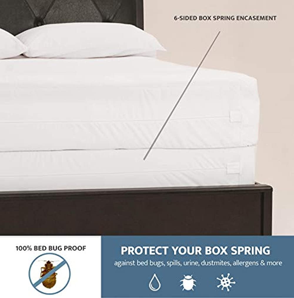 Waterproof Mattress Box Spring Cover Protector Bed Bug Hypoalergenic Encasement 