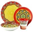 thumbnail image 2 of Elama Zen Red Mozaik 16 Piece Dinnerware Set, 2 of 13