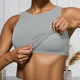 thumbnail image 3 of TIANZEN Sports Bras For Women Supportive Longline High Neck Sports Bra Push Up Workout Built In Bra Crop Tank Tops 4x Undershirt Loose Fit Top Women Womens Training Top, 3 of 4