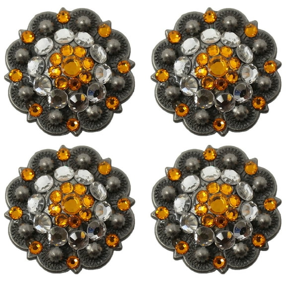 4 Conchos Rhinestone Horse Saddle Western  Orange Berry CO176