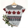 thumbnail image 2 of T-shirt Imprimé pour Femmes, Manches Courtes Col Rond Décontracté Mélange Coton-Polyester Léger Respirant Haut pour Usage Quotidien et Magasinage, 2 of 5