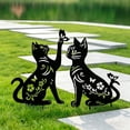 thumbnail image 3 of DefiDgd 2pcs Metal Cat Garden Stakes Black,Silhouette Style Yard Decor with Butterfly and Floral Cutout Design for Outdoor Lawn Flower Bed Patio Porch Pathway Home Decoration(BB), 3 of 6