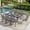 Black-Gray, variant on DIFY 3-Piece Patio Dining Set for 2, 27" Metal Square Table with 2 Stackable Chairs, Black&Brown