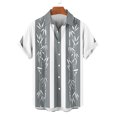 thumbnail image 4 of ZCFZJW Mens Hawaiian Shirts Short Sleeve Button Down Shirt Striped Color Block Printed Tropical Summer Beach Vacation Tees Shirt Tops Gray XXL, 4 of 6