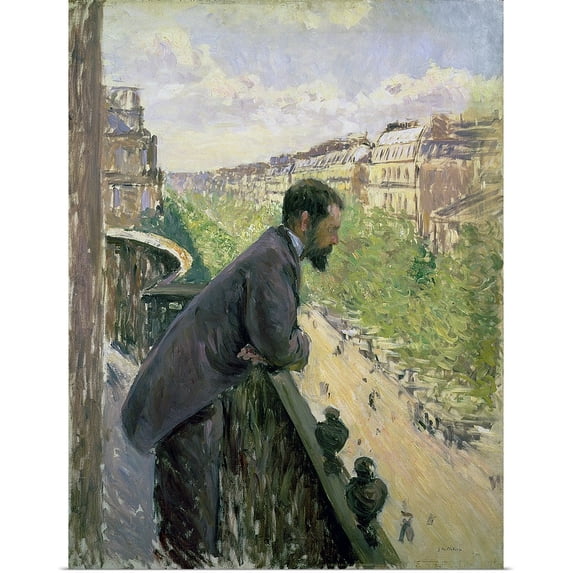 Great BIG Canvas | Rolled Gustave Caillebotte Poster Print entitled Man on a Balcony, c.1880