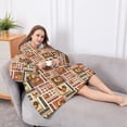 thumbnail image 5 of Oversized Wearable Blanket Hoodie,Patchwork Chicken Pattern Sherpa Blanket Hoodie with Super Pockets,Super Warm Fuzzy Pullover for Women & Men, 5 of 6