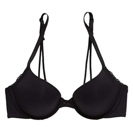 New Aerie American Eagle Real Happy Demi Push Up Bra, True Black (32B)