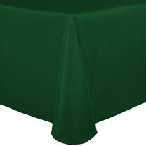 Ultimate Textile (10 Pack) Satin 72 x 120-Inch Oval Tablecloth - for Home Dining Tables, Emerald Green