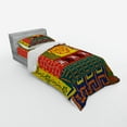 thumbnail image 2 of Ambesonne Tribal Bedding Set 3 Pcs, Prehistoric Tribal, Twin XL, Yellow Green, 2 of 2