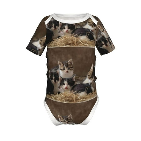 

Adobk Cat Family Print Baby Climbing Clothes Jumpsuit Rompers Classic Rompers Child Short sleeve Bodysuits-3 Months