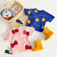 thumbnail image 3 of Hello Kitty, novedad de verano, ropa para niños, camiseta de algodón con bonito estampado para niñas, camiseta a la moda con cuello redondo y Color contrastante para niños, 3 of 4