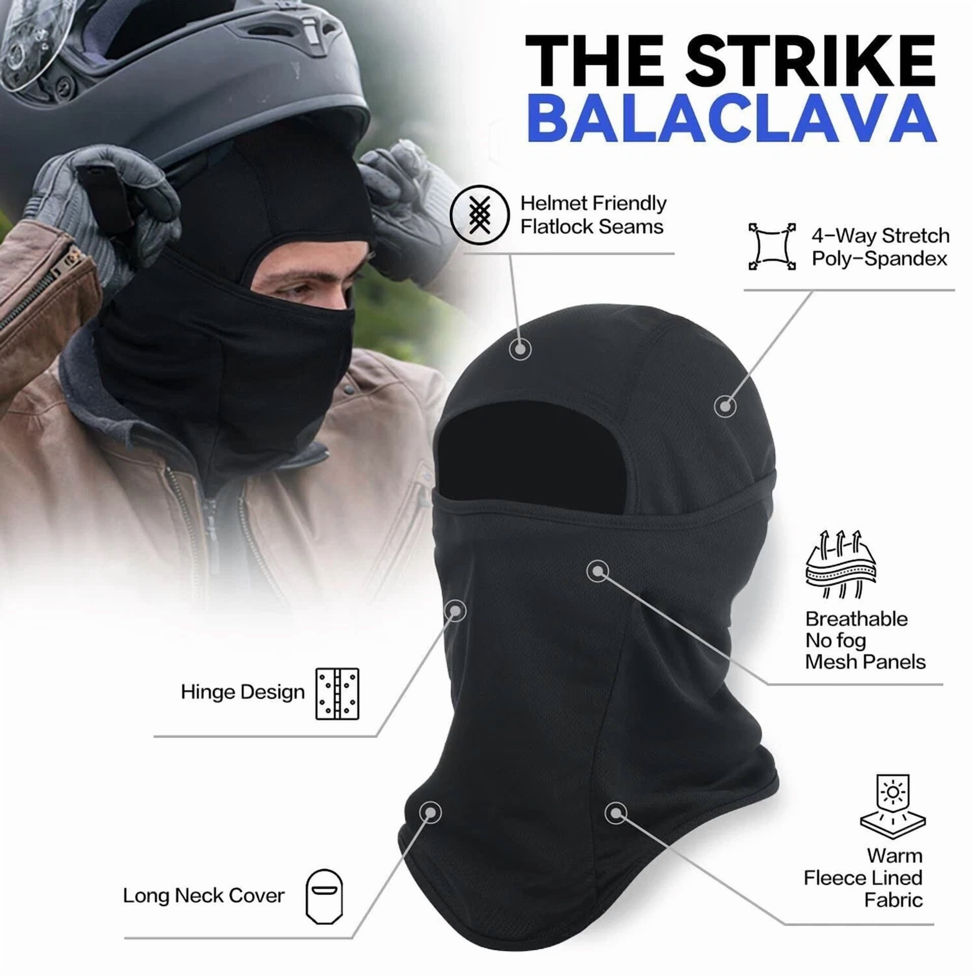 CIRCLE- 3Pc Balaclava Face Mask Uv Protection Ski Sun Hood Tactical Masks For Men Women