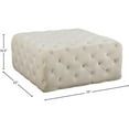 thumbnail image 4 of Maklaine Modern Button Tufted Cream Velvet Ottoman and Bench, 4 of 4