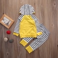 thumbnail image 4 of ZAXARRA Ensemble de Vêtements pour Bébé Garçon, Sweat à Capuche Imprimé Rayé + Pantalon Long, 0-3 Ans, 4 of 6